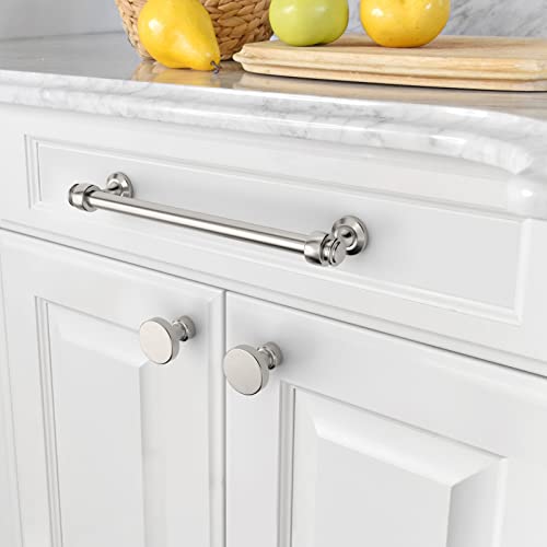 Amerdeco 10 Pack Brushed Satin Nickel Cabinet Pulls 7 Inch Hole Centers, 8 Inch Length Handles for Kitchen Cabinet Hardware,Solid Cabinet Handles for Bathroom Drawer Handles IH0005… - Image 4