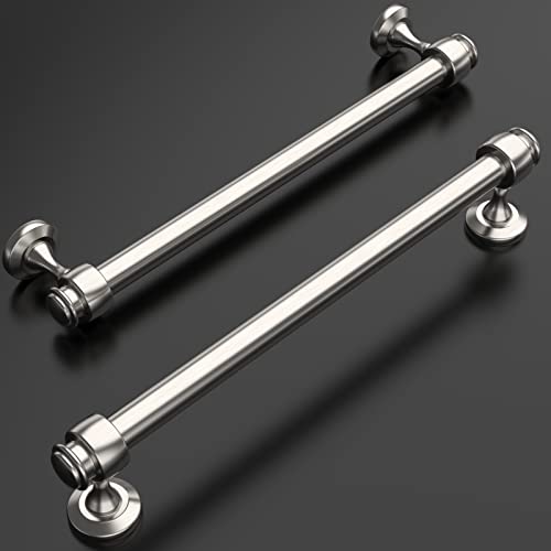 Amerdeco 10 Pack Brushed Satin Nickel Cabinet Pulls 7 Inch Hole Centers, 8 Inch Length Handles for Kitchen Cabinet Hardware,Solid Cabinet Handles for Bathroom Drawer Handles IH0005… - Image 2