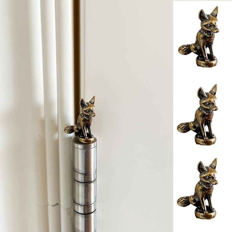 SWNACOR 3 Pcs Brass Fox Hinge Heads Decorative Topper, Magnetic Hinge Head Toppers, Fun Bird Gifts for Women Mom Grandma Wife, Vintage Bird Statue Door Hinge Head Home Decoration - Image 1