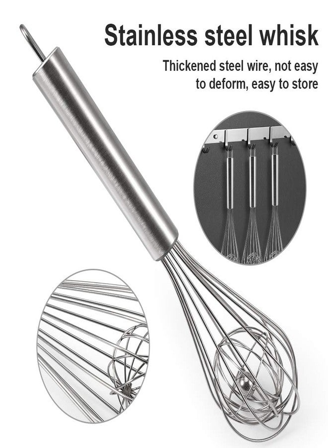Amytalk 3 Pack 8, 10, 12 inches Balloon Whisk Double Balloon Wire Whisk Blending Whisking Beating Stirring Egg Beater Stainless Steel (with inside Ball) - Image 3