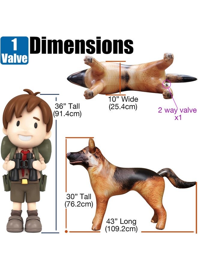 Jet Creations 43 L/30 H in INCH Inflatable German Shepherd K9 Dog, Lifelike Black Tan Animal, Puppy Pet Figure, for Home Parties Event Decor, Outdoor Display, VBS Photo Prop, Gift for Boys Girls Kids - Image 2