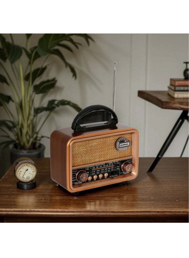 Microdigit Bluetooth Portable Radio MD011R Gold With USB Charging Line & Rechargeable Battery - Image 5