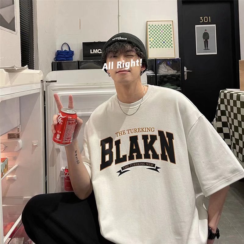 T-Shirt Boys Short Sleeve Fashion Brand Ins Hong Kong Style Summer Style Clothes Loose All-Match Design Sense Niche Fashion - Image 3