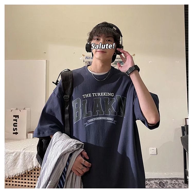 T-Shirt Boys Short Sleeve Fashion Brand Ins Hong Kong Style Summer Style Clothes Loose All-Match Design Sense Niche Fashion - Image 4