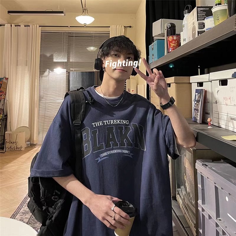 T-Shirt Boys Short Sleeve Fashion Brand Ins Hong Kong Style Summer Style Clothes Loose All-Match Design Sense Niche Fashion - Image 2