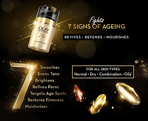 Olay باقة كريم النهار والليل من أولاي توتال إيفيكتس 50 جرام كريم نهاري 50 جرام كريم ليلي يحارب 7 علامات للشيخوخة مع النياسيناميد ومستخلصات الشاي الأخضر للبشرة العادية والدهنية والجافة والمختلطة عبوة من 2 - Image 4