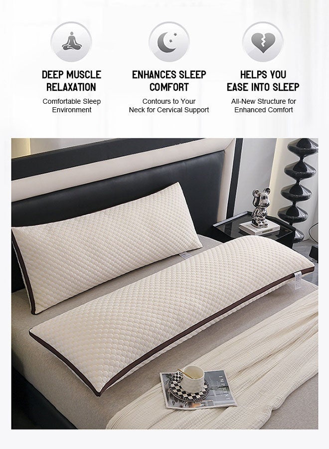 أوبتيا وسادة نوم طويلة صلبة من الألياف الدقيقة، وسائد لكامل الجسم للبالغين مع غطاء وسادة قابل للغسل وقابل للإزالة، وسائد سرير طويلة مبطنة للنوم، وسادة جسم قابلة للتعديل من الإسفنج المقطّع، وسادة طويلة مبردة، وسادة كبيرة للنساء الحوامل ومن ينامون على الجانب (48*150 سم) - Image 3