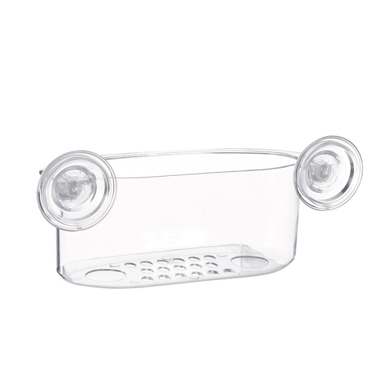 InterDesign Power Lock Suction Bathroom Storage Holder - Wall Mount Shower Caddy Basket Large for Razor, Brush, Shampoo, Conditioner, Soap - Clear - Image 3