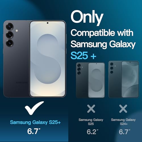 JETech Matte Case for Samsung Galaxy S25 S25 Plus 5G with 2Pack Each Screen Protector and Camera Lens Protector 5 in 1 Translucent Back Phone Cover Tempered Glass Film Black - Image 3