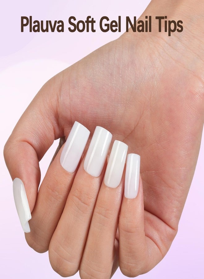Plauva Short Square Press On Nails, 5 Colors Pre-Lasting Soft Gel Nails Tips, 150Pcs Natural Fake Nails for Nail Art DIY 15 Sizes - Image 2