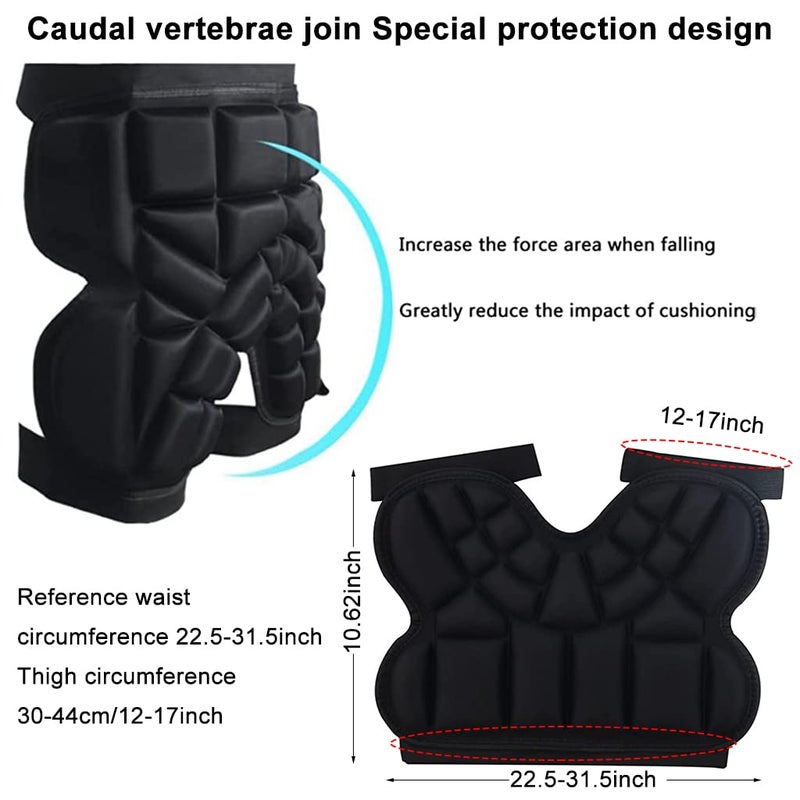 Proberos وسادة حماية رياضية للأطفال للتزلج على الثلج والتزلج على الألواح وحماية الورك المبطنة للمبتدئين - أسود - Image 4