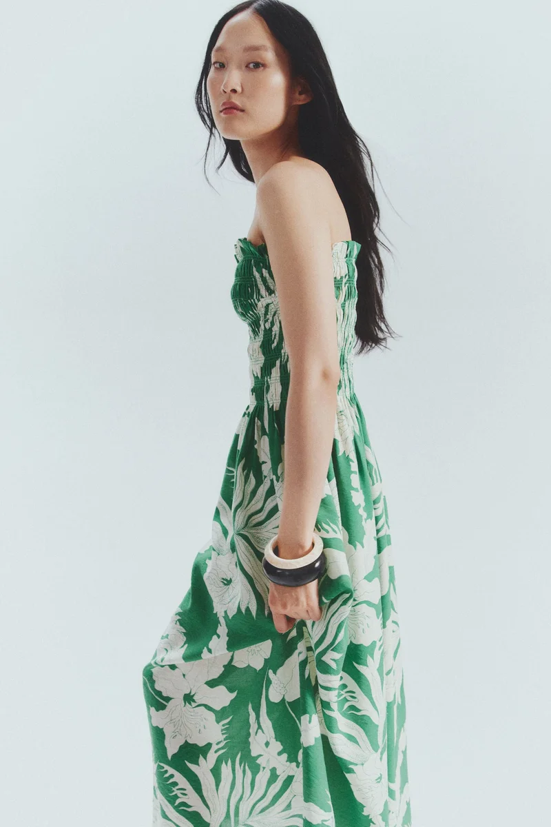 H&M Smocked-bodice strappy dress