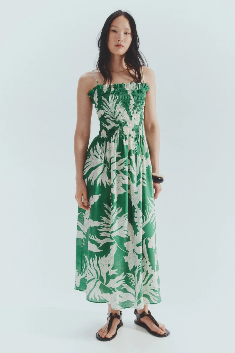 H&M Smocked-bodice strappy dress