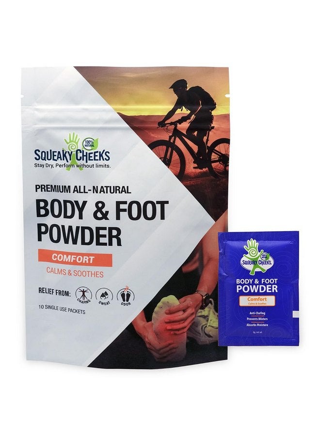 Squeaky Cheeks Squeaky Sticks - Comfort Blend, Talc-Free, All Natural Convenient Single-Use Powder Sachets for Travel, Outdoors & On-The-Go Freshness Relief from Chafing Sweat and Odor (6g X 10 Pack) - Image 1