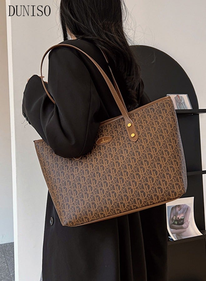 DUNISO Women's Shoulder Tote Bag Faux Leather Handbag for Women Large Capacity Messenger Fashionable Travel Shoulder Bag for Ladies Girls College Students - Image 1