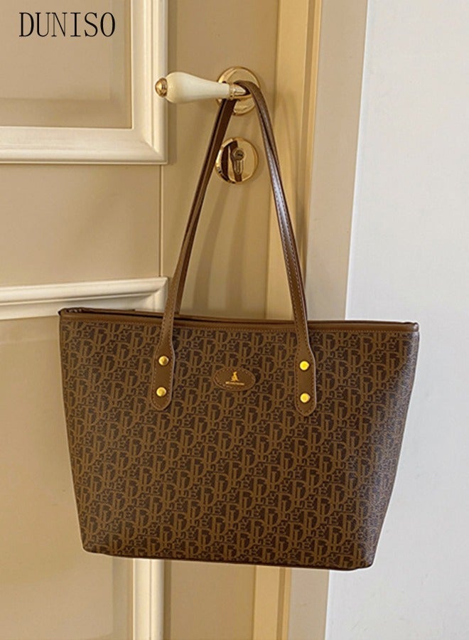 DUNISO Women's Shoulder Tote Bag Faux Leather Handbag for Women Large Capacity Messenger Fashionable Travel Shoulder Bag for Ladies Girls College Students - Image 5