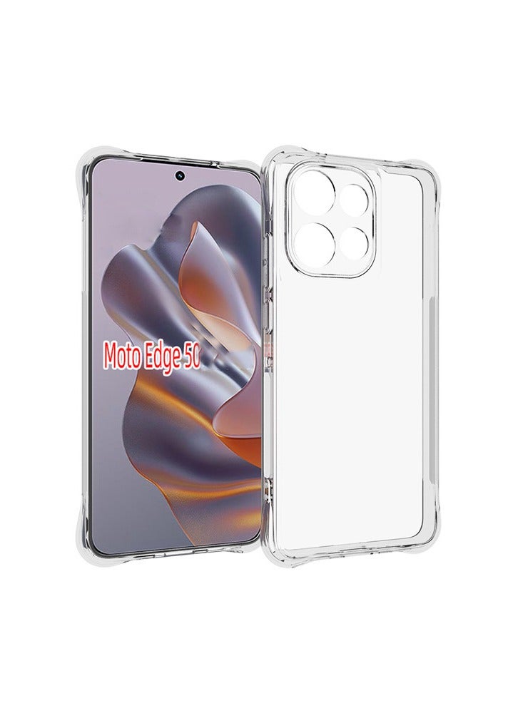2 في 1 موتورولا حافة 50 5G غطاء حالة الهاتف وحماية الشاشة - مضاد للصدمات واضح نحيف TPU غطاء الهاتف الوقائي والتغطية الكاملة الحساسة لمس حامي الشاشة الزجاجية المقلصة لموتورولا حافة 50 5G - Image 3