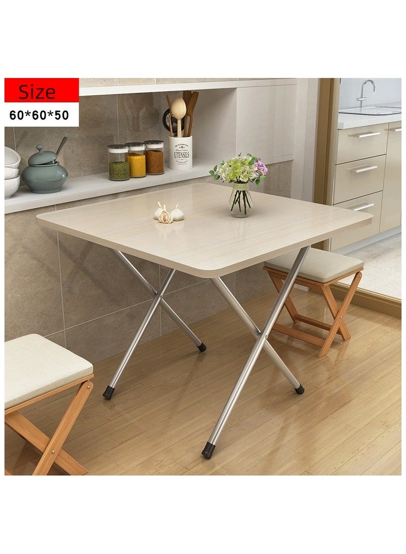 Generic Multifunctional Folding Table,Wooden Square Table,Portable Camping Table,Dining table,Garden,Picnic,Coffee table 60*60*50cm (White)  - Image 2