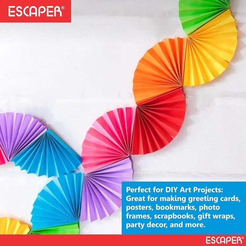 ESCAPER Glaze Paper Sheets (48 x 67 cm - 70 GSM), Assorted Vibrant Colors, Art & Craft Paper for Kids, Poster Making, Card Designing, DIY School Projects, Scrapbooking & Decoration (Mix-Color, Pack Of 24) - Image 4