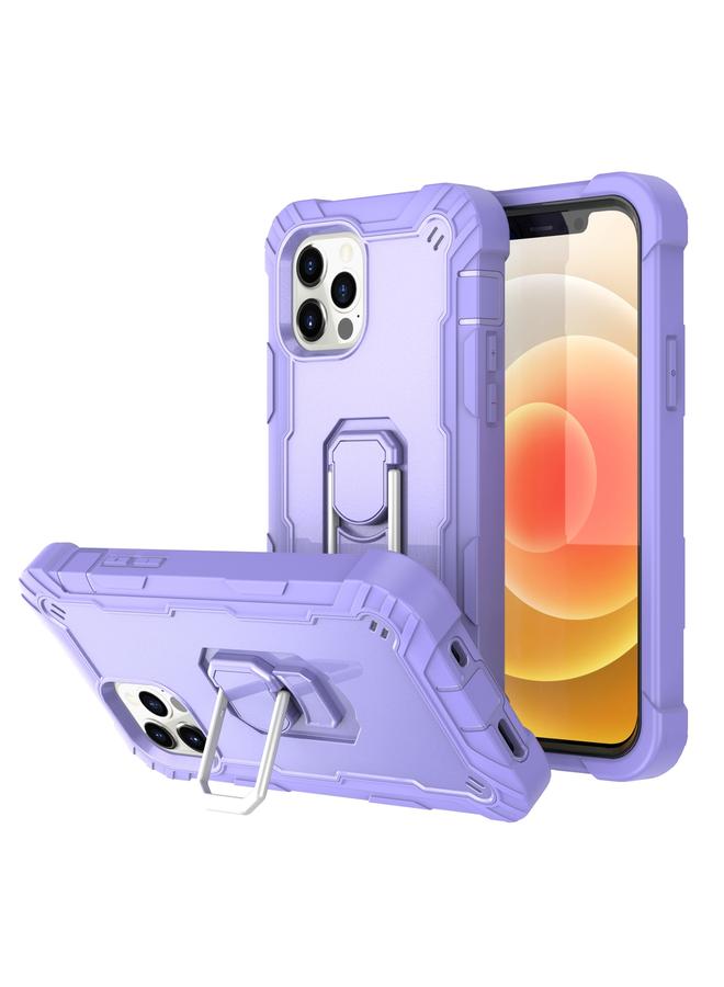 اس-توب جراب لهاتف iPhone 12 Pro Max PC + جراب مطاطي مقاوم للصدمات بثلاث طبقات مع حامل دوار - Image 1