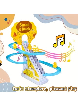 9 Small Duck Climbing Stairs with Music and Light Toy Set, Fun Interactive Duck Slide Kit for Kids, Perfect Holiday Gift Without Battery - view 5