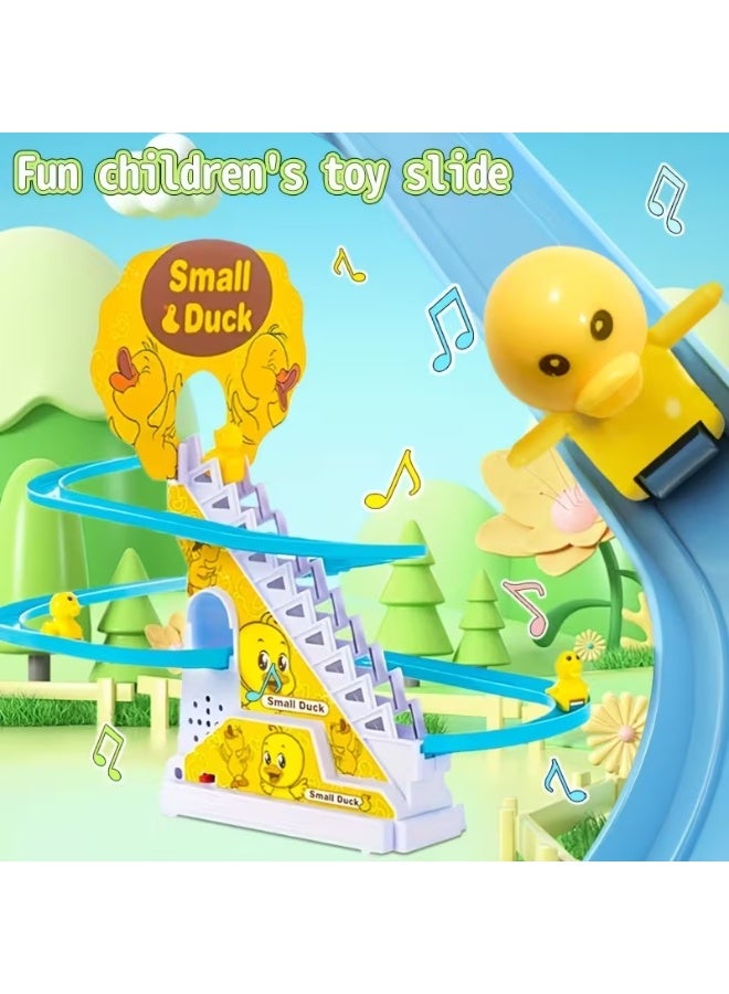 Goolsky 9 Small Duck Climbing Stairs with Music and Light Toy Set, Fun Interactive Duck Slide Kit for Kids, Perfect Holiday Gift Without Battery - Image 2