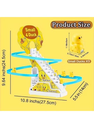 9 Small Duck Climbing Stairs with Music and Light Toy Set, Fun Interactive Duck Slide Kit for Kids, Perfect Holiday Gift Without Battery - view 3