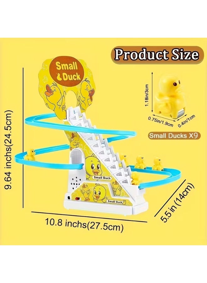 Goolsky 9 Small Duck Climbing Stairs with Music and Light Toy Set, Fun Interactive Duck Slide Kit for Kids, Perfect Holiday Gift Without Battery - Image 3