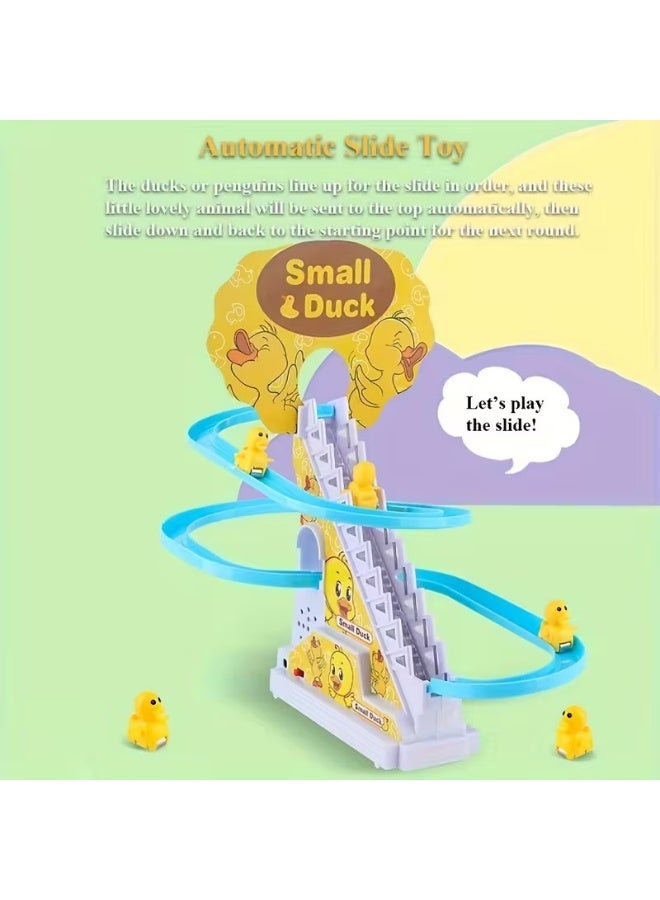 Goolsky 9 Small Duck Climbing Stairs with Music and Light Toy Set, Fun Interactive Duck Slide Kit for Kids, Perfect Holiday Gift Without Battery - Image 4