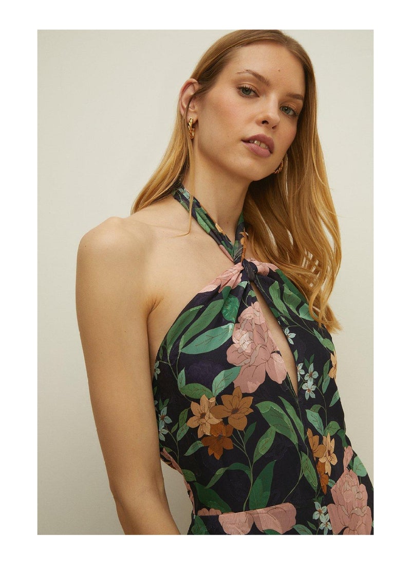 Oasis - Floral Leaf Printed Jumpsuit - Image 1
