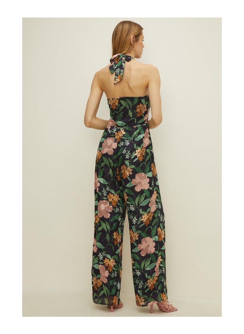 Oasis - Floral Leaf Printed Jumpsuit - Image 1