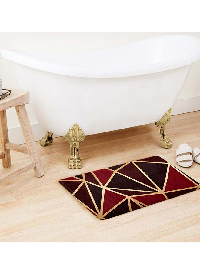 RIZARIES SuperSoft Burgundy Metallic Geo Door Mat, Non-slip Washable, 50 x 80cm  - Image 3