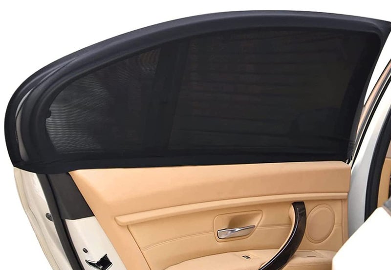 ECVV Car Window Shade for Baby Adjustable Shade Breathable Mesh Car Curtains Window Net Car Rear Door Outdoor Camping Netting Glare and UV Rays ProtectionLarge