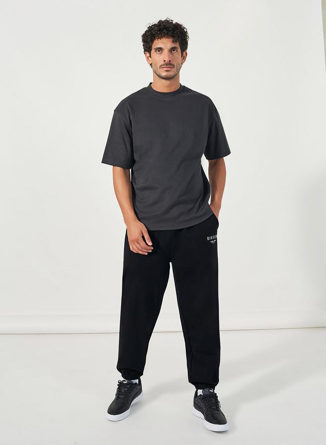 Styli Slogan Print Oversized T-Shirt & Terry Joggers Co-Ords  - Image 2