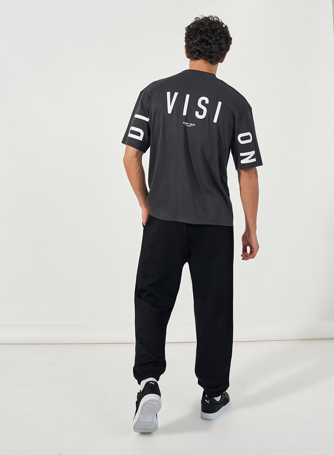 Styli Slogan Print Oversized T-Shirt & Terry Joggers Co-Ords  - Image 1