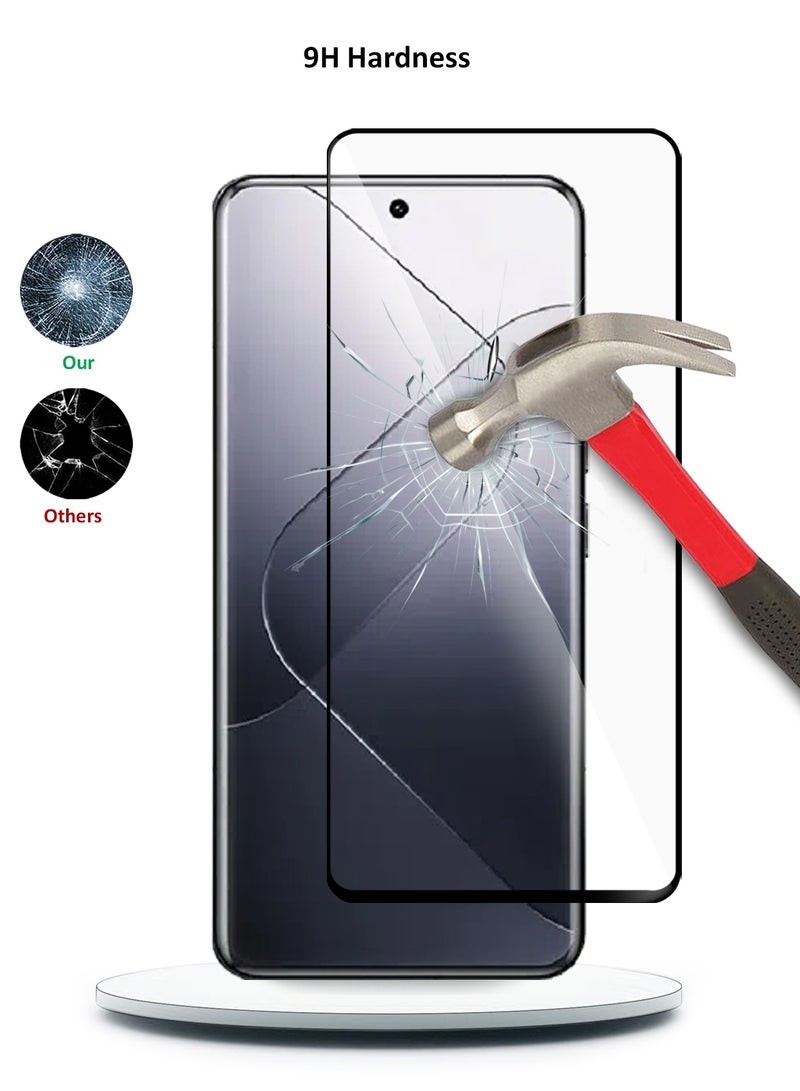 Wtech Xiaomi 14 Pro 5G 2023 Premium E2E Full Glue Full Cover Tempered Glass Screen Protector (MSGECN) - Clear/Black - Image 3