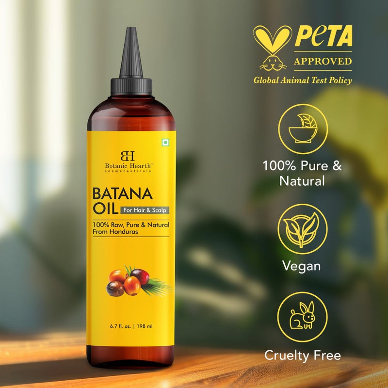 بوتانيك هيرث Batana Oil for Hair Growth u0026 Hair Treatment Oils 6.7 Fl Oz | Dr Sebi Inspired, 100% Raw u0026 Pure Batana Oil | Scalp u0026 Hair Treatment for Thickness u0026 Strength | All Hair Types - Image 4