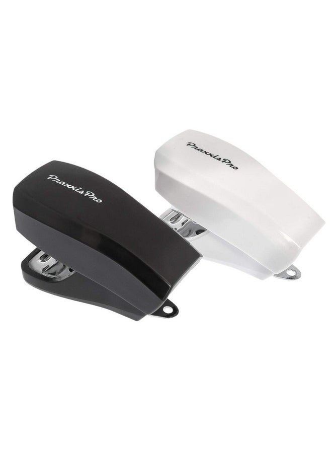 PraxxisPro Aria Premium Mini Stapler Set - With Built-In Staple Removers, 2000 Standard Staples Included - For Office, School, And Travel, Set Of 2, Black & White  - Image 4