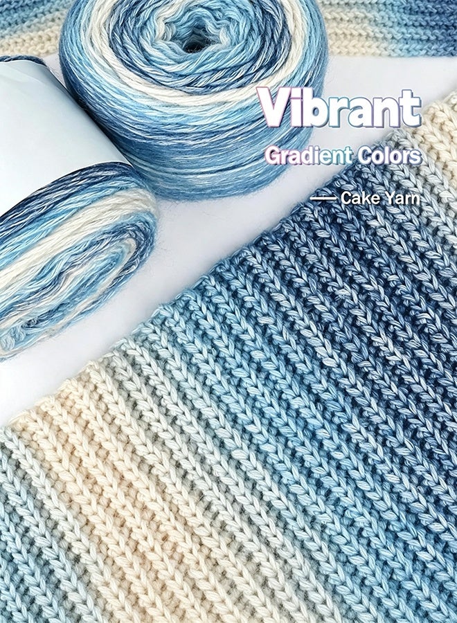 Sweet Life Yarn for Crocheting, Gradient Cake Yarn-2x100g 60% Cotton 30% Acrylic 11% Wool-Multicolor Soft Rainbow Cotton Crochet Yarn for Scarves, Shawls, Blankets and Garments - Image 5