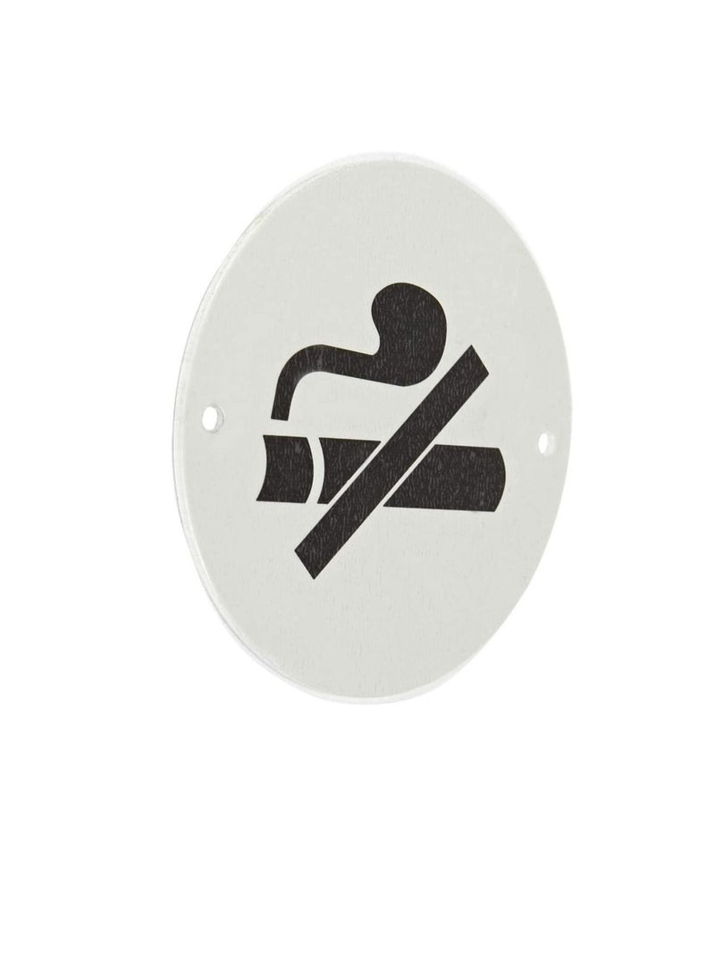 Round No Smoking Symbol Aluminum Plate - Image 3