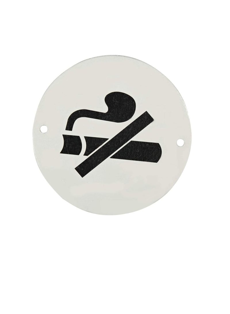 Round No Smoking Symbol Aluminum Plate - Image 1