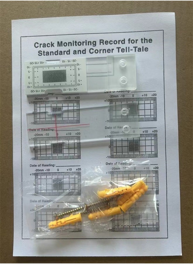 Concrete Monitor Monitoring Record Standard Tell-Tale Monitor for the Standard and Corner Tell-Tale Gap Measuring Instrument Building Wall Crack Monitor Crack Comparison Caliper