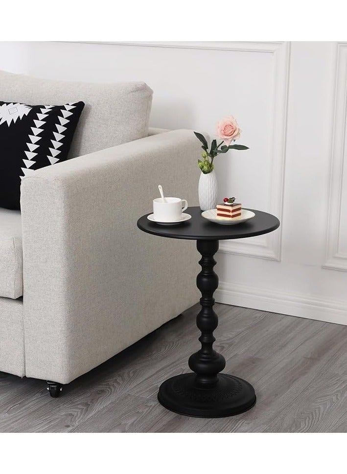 DubaiGallery طاولة قهوة صغيرة قابلة للتحريك بزاوية دائرية، عربة بطبقتين، طاولة جانبية دائرية/طاولة سرير، طاولة تخزين، طاولة قهوة حديثة من منتصف القرن بجانب الأريكة - Image 3