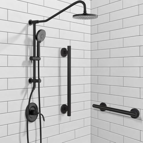 Lava Odoro Shower Grab Bar Modern Stainless Steel Handicap Grab Bar for Bathtubs and Showers Shower Safety Bar for Seniors Disabled ADACompliant Matte Black 18 Inch - Image 3