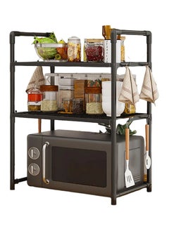 Generic Microwave Stand Countertop Heavy Duty Kitchen Storage Rack Bakers Rack for Kitchens Microwave Stand with Hooks Kitchen Countertop Storage Stand Microwave Stand Countertop Bakers Rack.  - Image 1