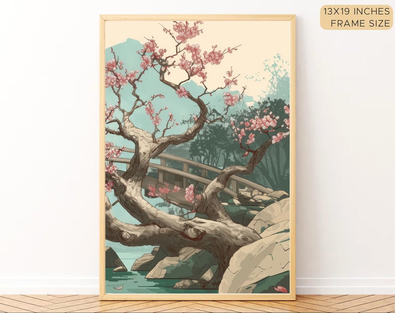 Gamya Framed Japan Samurai Theme Wall Painting Posters For Office, Living Room, Bedroom Wall Decor - Japanese Japandi Samurai Aesthetic Room Decor (River, 13x19 Inches, Framed) - Image 4