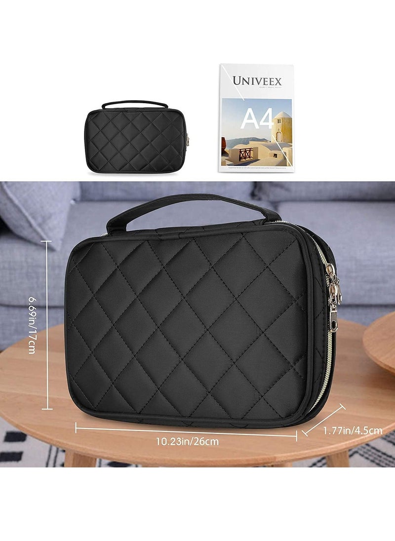 Procase - Travel Jewelry Organizer Bag, Soft Padded Jewelry Travel Storage Bag Carrying Pouch for Rings Bracelet Earring Chains Necklace Holder -Black - Image 1