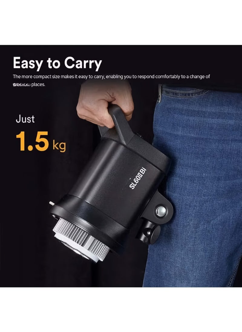 Godox SL60IIBI LED Video Light, Ultra Silent Fill Light, LED Continuous Output Lighting Photography Light, Studio Video Light With Compact Size And Flexible Angle, (SL60IIBI, Two Color Temperature)  - Image 3