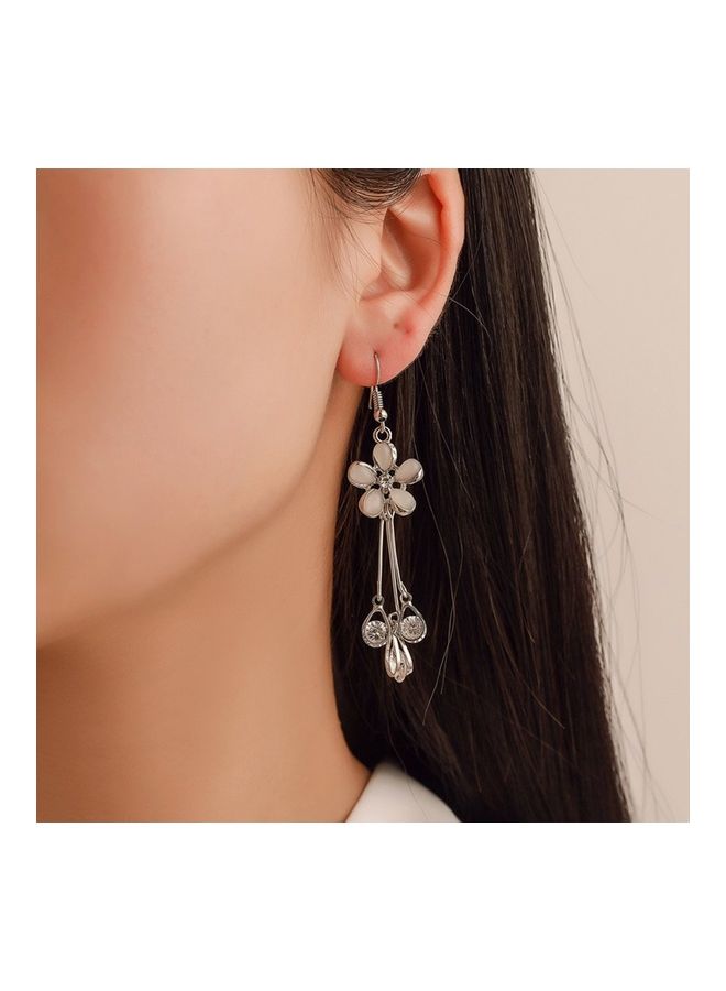 NIBEMINENT Cat Eye Crystal Five-petal Flower Earring - Image 4