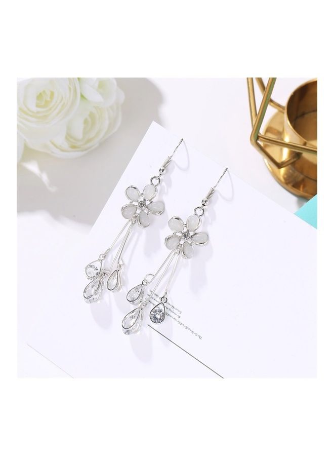 NIBEMINENT Cat Eye Crystal Five-petal Flower Earring - Image 5